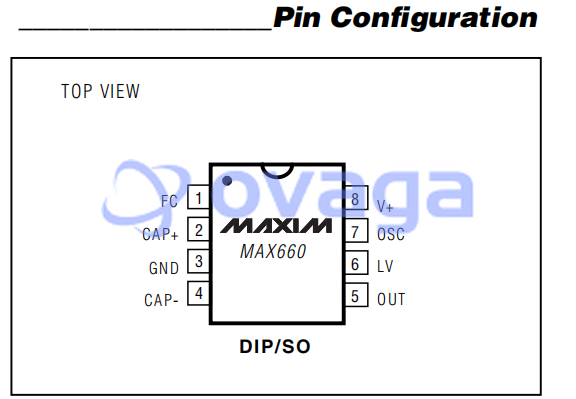 MAX660CPA  pin out